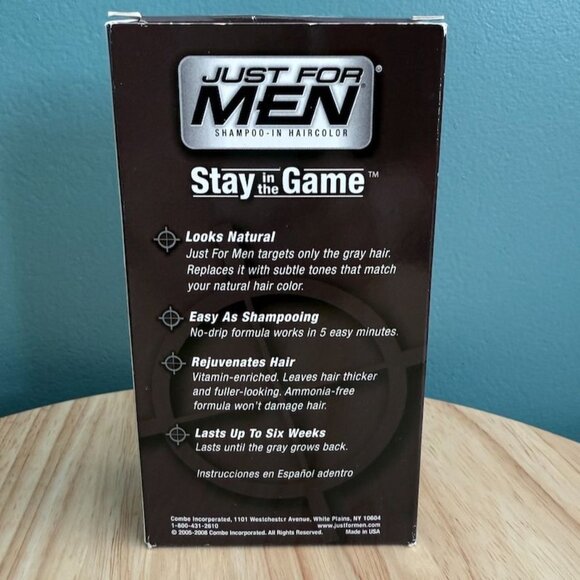 Just For Men Shampoo-In Haircolor Real Black H-55 - Picture 2 of 3